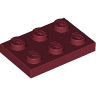 Lego destička 2x3, tmavě červená (4177047, 4535231, 4541510)